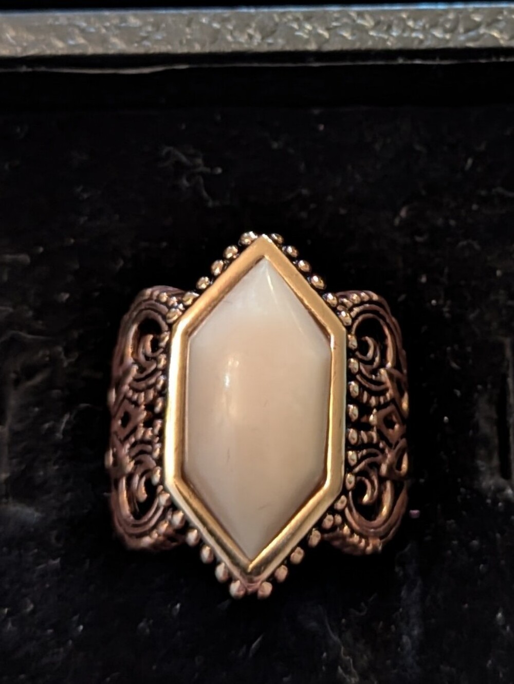 Barse Thai Genuine White Stone Ring, Vintage New, Size 9